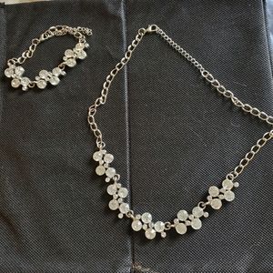 Diamond necklace and bracelet pair
